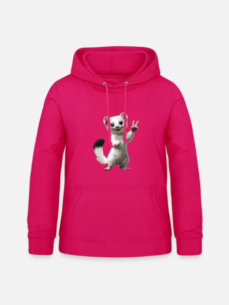 Hermelin - Frauen Hoodie - dunkles Pink
