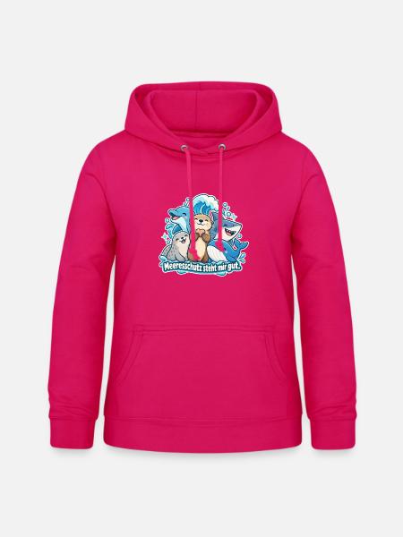 Meeresschutz Meerestiere Ozeanfreund - Frauen Hoodie - dunkles Pink