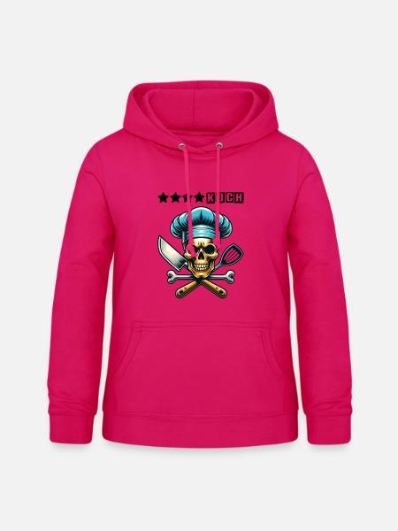 Skull Küchenchef - Frauen Hoodie - dunkles Pink