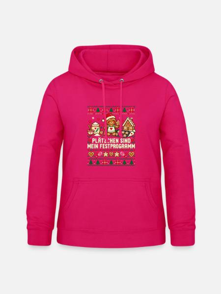 Plätzchen sind mein Festprogramm - Frauen Hoodie - dunkles Pink