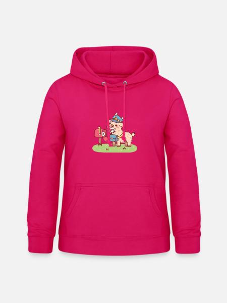 Cute Goat Postzustellung - Frauen Hoodie - dunkles Pink