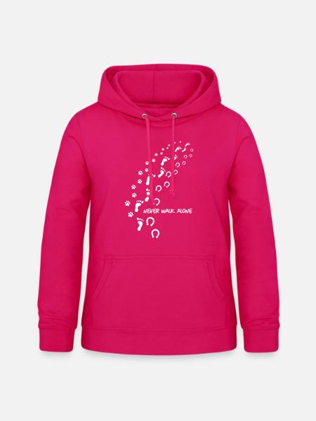 never walk alone hund pferd - Frauen Hoodie - dunkles Pink