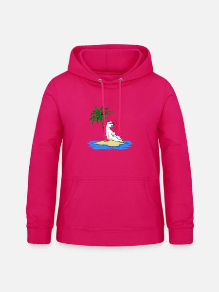 Heißer Eisbär - Frauen Hoodie - dunkles Pink