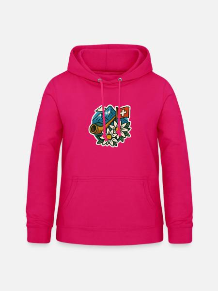 Schweizer tradition - Frauen Hoodie - dunkles Pink