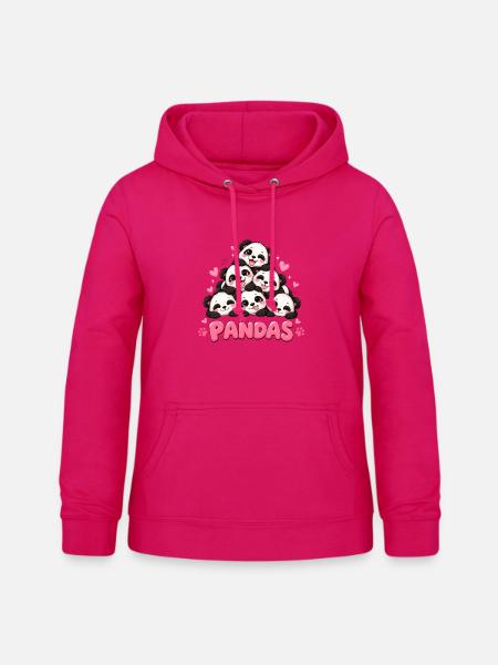 Süße Pandas Freunde Cartoon - Frauen Hoodie - dunkles Pink