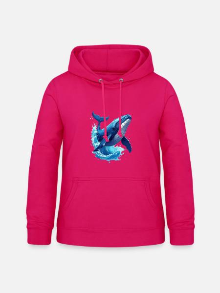 Wal - Frauen Hoodie - dunkles Pink