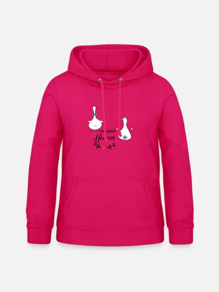 von ganzem Herzen - Frauen Hoodie - dunkles Pink