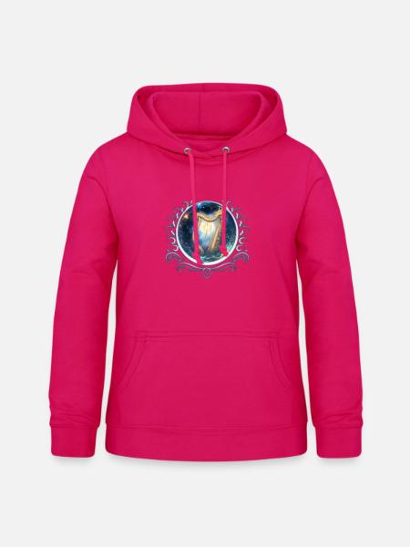 Sky Harp im Stellaren Strudel - Frauen Hoodie - dunkles Pink