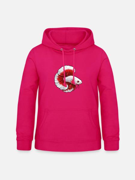 Red White Kampffisch - Frauen Hoodie - dunkles Pink