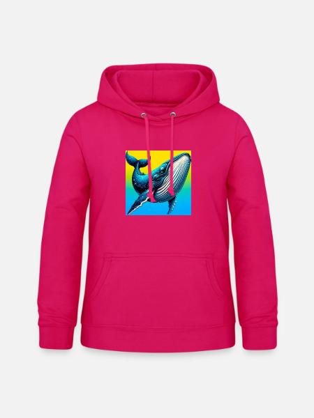 Wal - Frauen Hoodie - dunkles Pink
