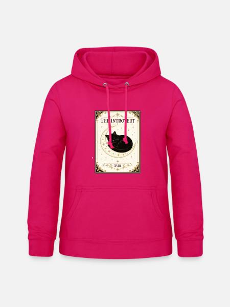 Die Mondkatze der Introvertierten - Frauen Hoodie - dunkles Pink