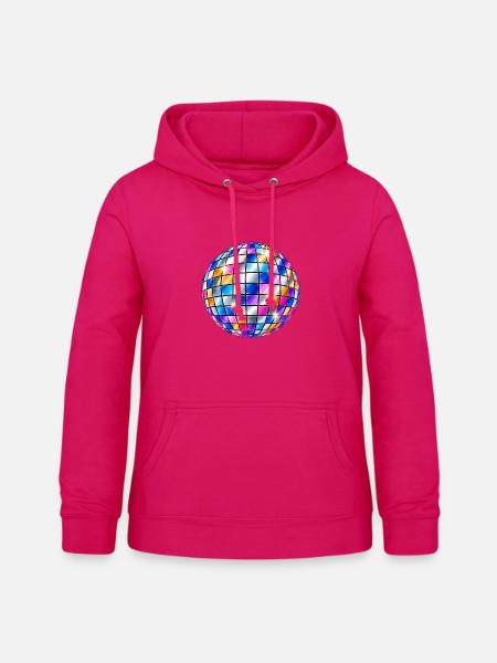 Disco-Mosaikkugel - Frauen Hoodie - dunkles Pink