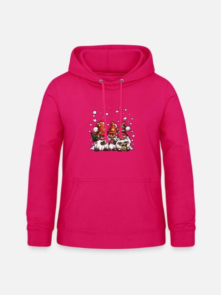 Weihnachts Wichtel - Frauen Hoodie - dunkles Pink