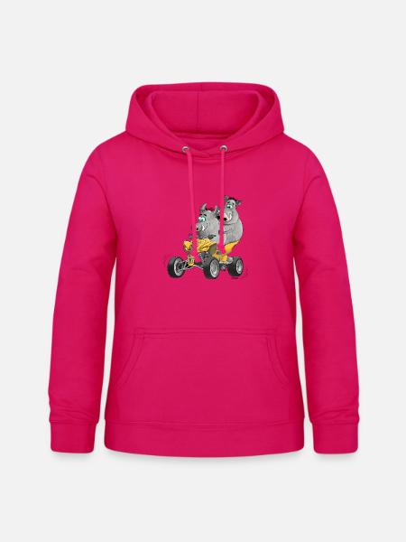 Lustige Quad Fahrer - Frauen Hoodie - dunkles Pink