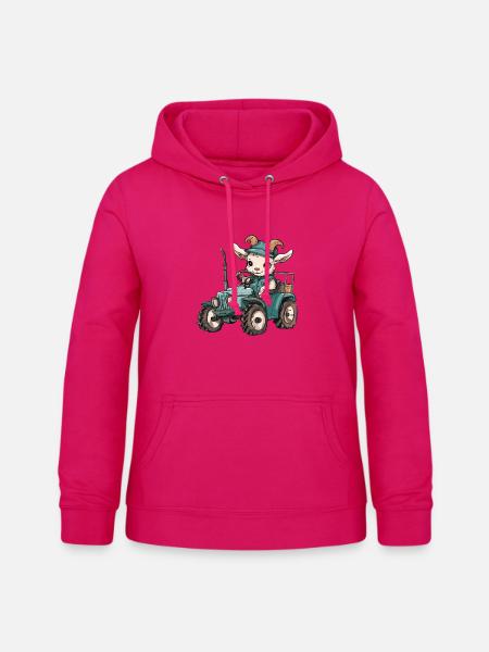 Bergziege Traktor Farmer - Frauen Hoodie - dunkles Pink