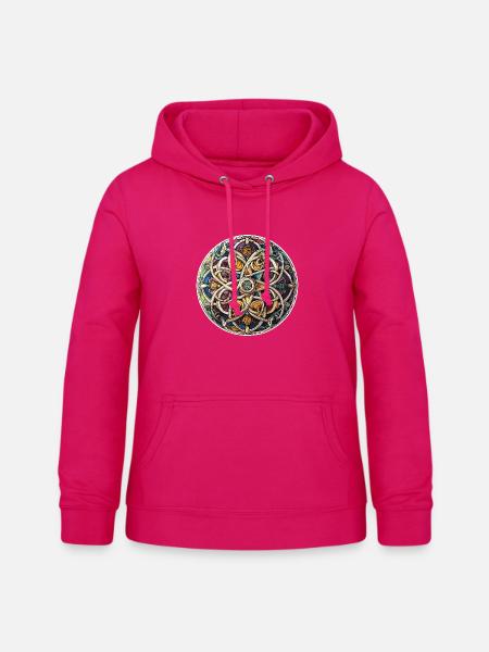 Keltischer Knoten Kaleidoskop - Frauen Hoodie - dunkles Pink