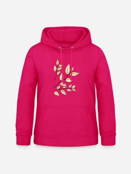herbstliche Blätter - Frauen Hoodie - dunkles Pink