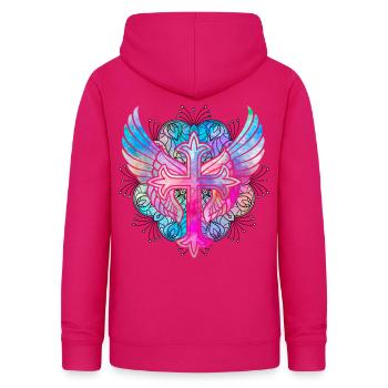Christianity Cross - Women's Hoodie - dark pink - Back - AI Model Female 172 light (172cm)
