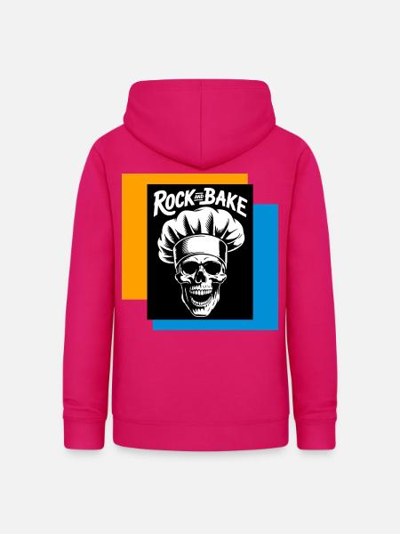 Rock and Bake Schädelkoch - Frauen Hoodie - dunkles Pink
