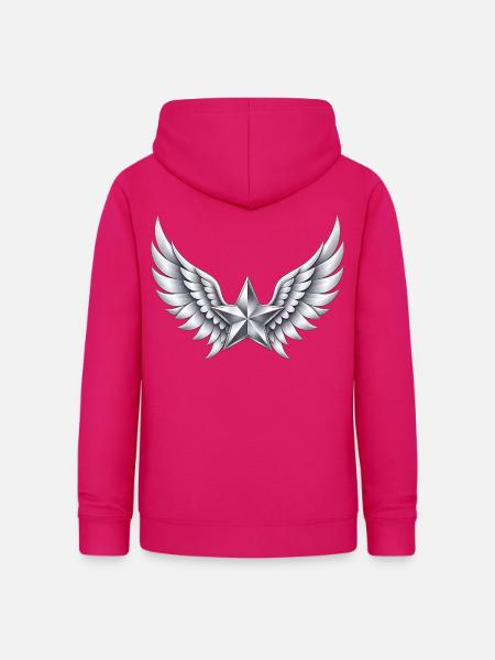 Engelsflügel Stern - Frauen Hoodie - dunkles Pink