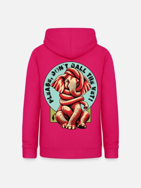 Verknoteter Elefant - Frauen Hoodie - dunkles Pink