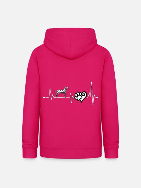 Dalmatiner Herzschlag - Frauen Hoodie - dunkles Pink
