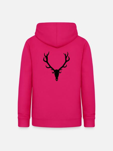 Hirschgeweih - Frauen Hoodie - dunkles Pink