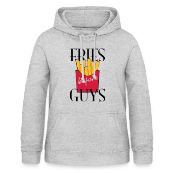 français - Sweat à capuche Femme - gris clair chiné - Devant - AI Model Female 172 light (172cm)