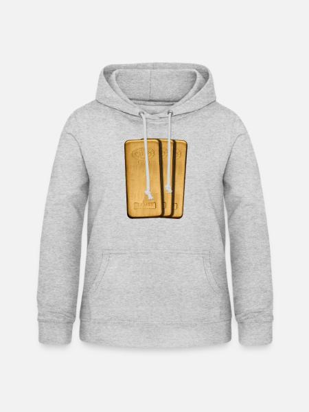 gold - Frauen Hoodie - Hellgrau meliert