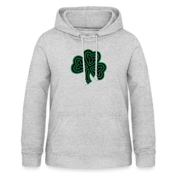 keltische Kleeblatt-Dreifaltigkeit - Frauen Hoodie - Hellgrau meliert - Vorne - AI Model Female 172 light (172cm)