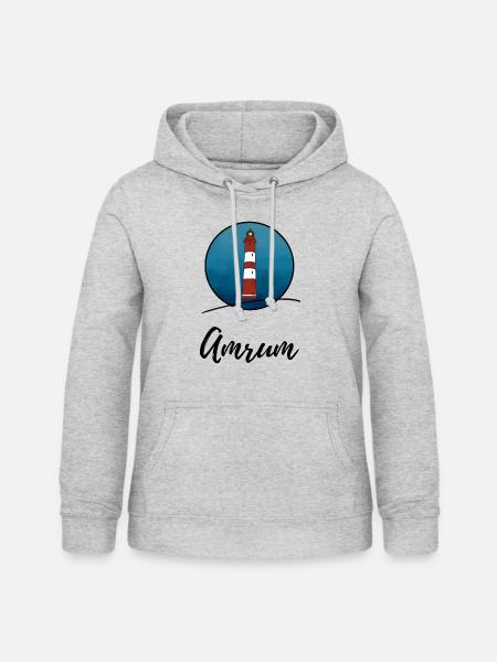 Leuchtturm Amrum - Frauen Hoodie - Hellgrau meliert