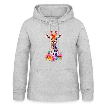 Giraffe V1 24 02 - Frauen Hoodie - Hellgrau meliert - Vorne - AI Model Female 172 light (172cm)