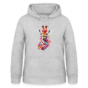 Giraffe V1 24 35 - Frauen Hoodie - Hellgrau meliert - Vorne - AI Model Female 172 light (172cm)