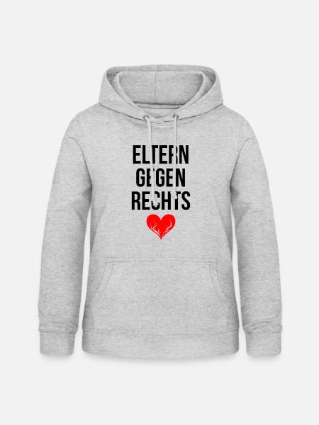 ELTERN GEGEN RECHTS - Frauen Hoodie - Hellgrau meliert