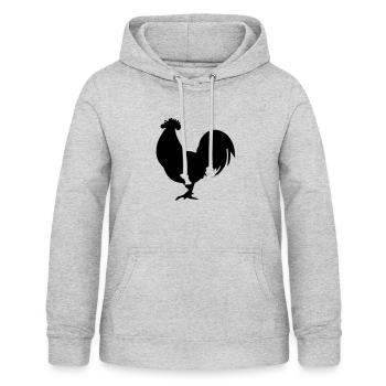 hahn__f1 - Frauen Hoodie - Hellgrau meliert - Vorne - AI Model Female 172 light (172cm)