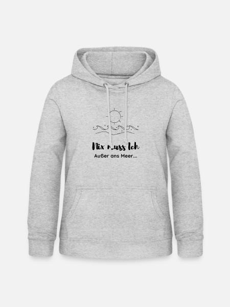 Meer - Frauen Hoodie - Hellgrau meliert