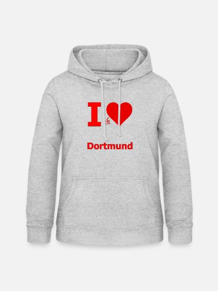 Ich liebe Dortmund - Frauen Hoodie - Hellgrau meliert