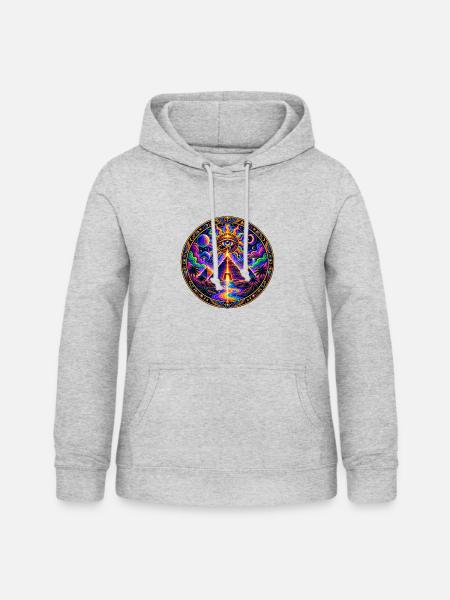 Pyramide - Frauen Hoodie - Hellgrau meliert