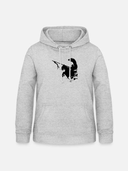 HUSSAR SCHWARZ - Frauen Hoodie - Hellgrau meliert