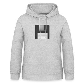 Geschenkidee Generation Diskette - Frauen Hoodie - Hellgrau meliert - Vorne - AI Model Female 172 light (172cm)
