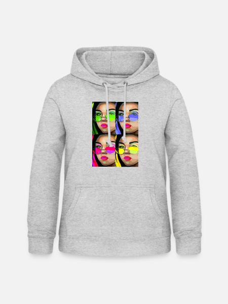 VIER FARBEN BILLIE - Frauen Hoodie - Hellgrau meliert
