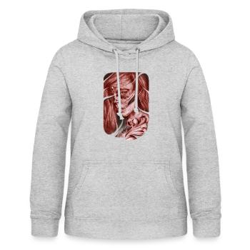 Gesichtsfarbkopie - Frauen Hoodie - Hellgrau meliert - Vorne - AI Model Female 172 light (172cm)