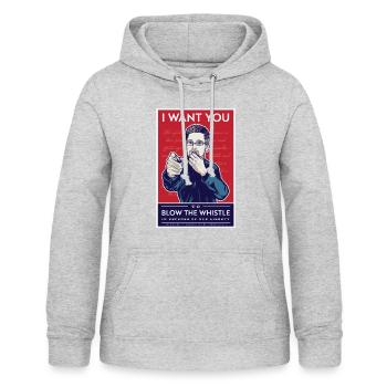 Coup de sifflet - Sweat à capuche Femme - gris clair chiné - Devant - AI Model Female 172 light (172cm)