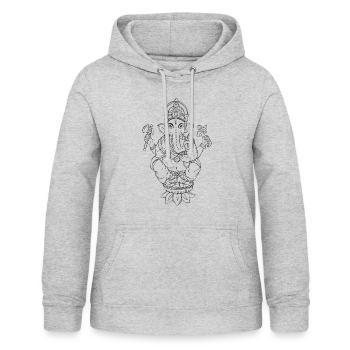Ganesha (pour les couleurs vives) - Sweat à capuche Femme - gris clair chiné - Devant - AI Model Female 172 light (172cm)