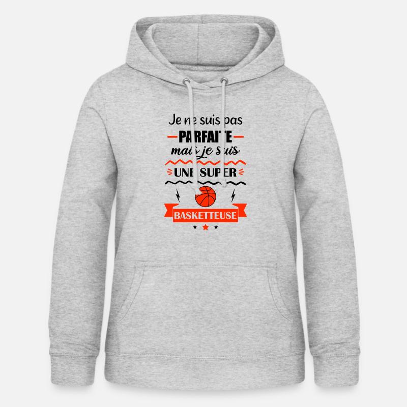 Pas parfaite basketteuse,basket,basketball - Sweat à capuche Femme - gris clair chiné