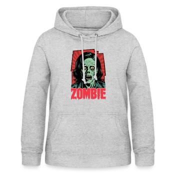 Bande dessinée zombie - Sweat à capuche Femme - gris clair chiné - Devant - AI Model Female 172 light (172cm)