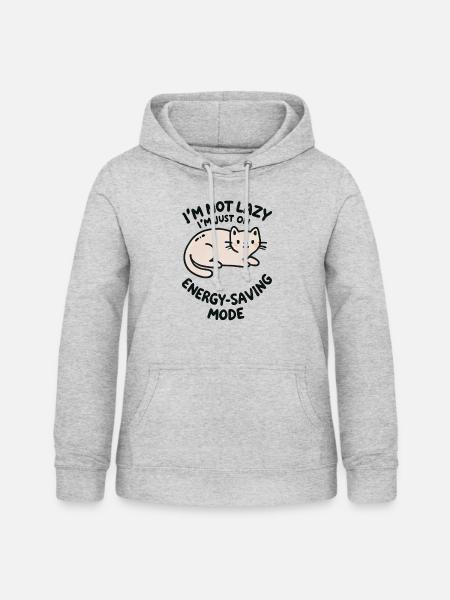 Lazy Cat - Frauen Hoodie - Hellgrau meliert