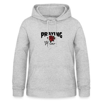 MOMLIFE praying Mama Mutterherz Mutterliebe Chefin - Frauen Hoodie - Hellgrau meliert - Vorne - AI Model Female 172 light (172cm)