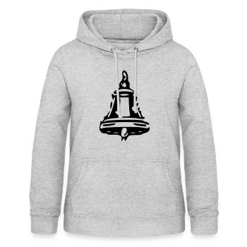 glocke Glocken läuten text name beliebt bauer - Frauen Hoodie - Hellgrau meliert - Vorne - AI Model Female 172 light (172cm)
