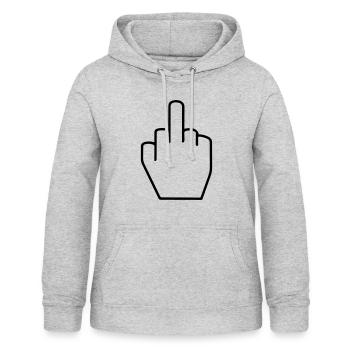 Finger, fick dich - Frauen Hoodie - Hellgrau meliert - Vorne - AI Model Female 172 light (172cm)